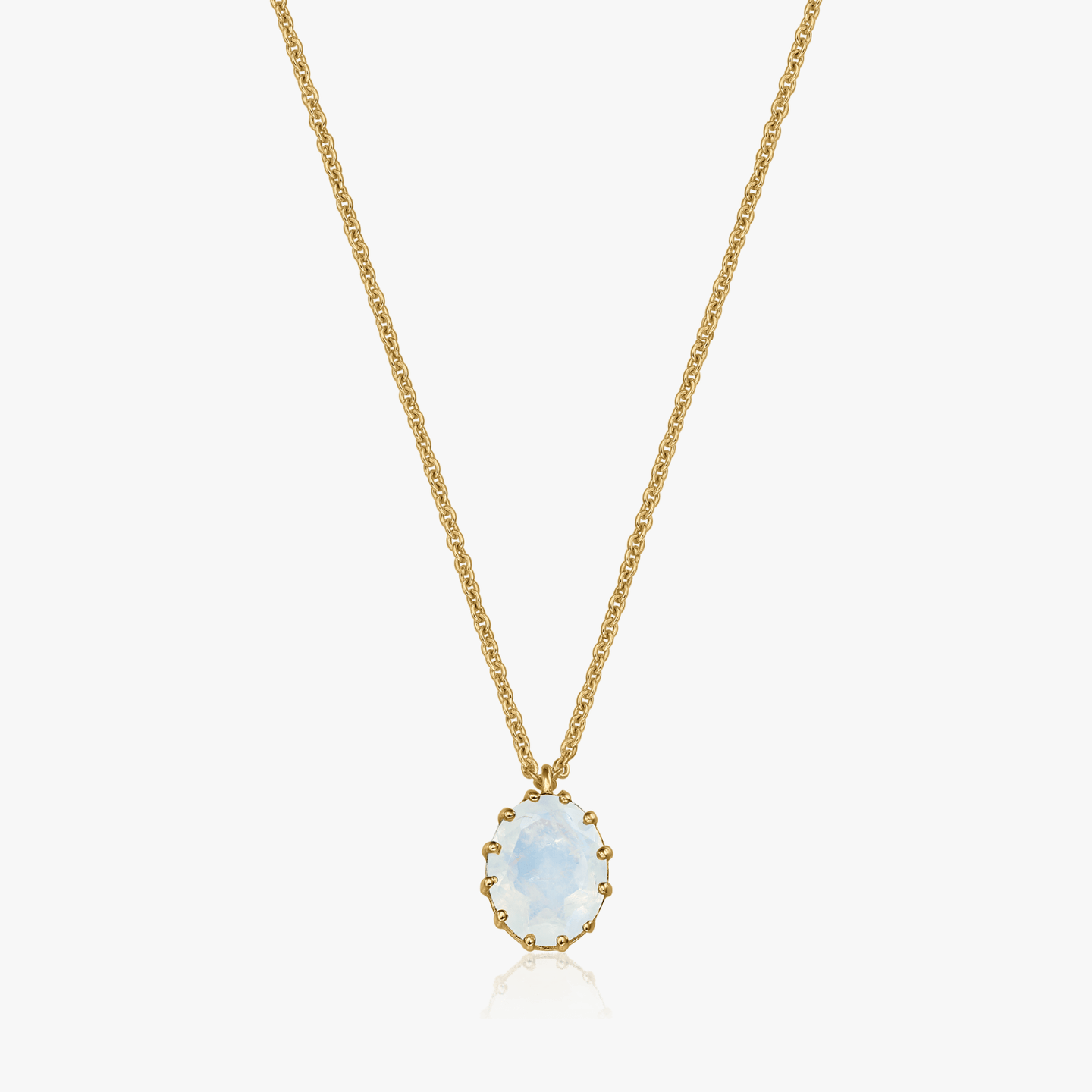 Golden Serene Silver Necklace - Moonstone - Indira