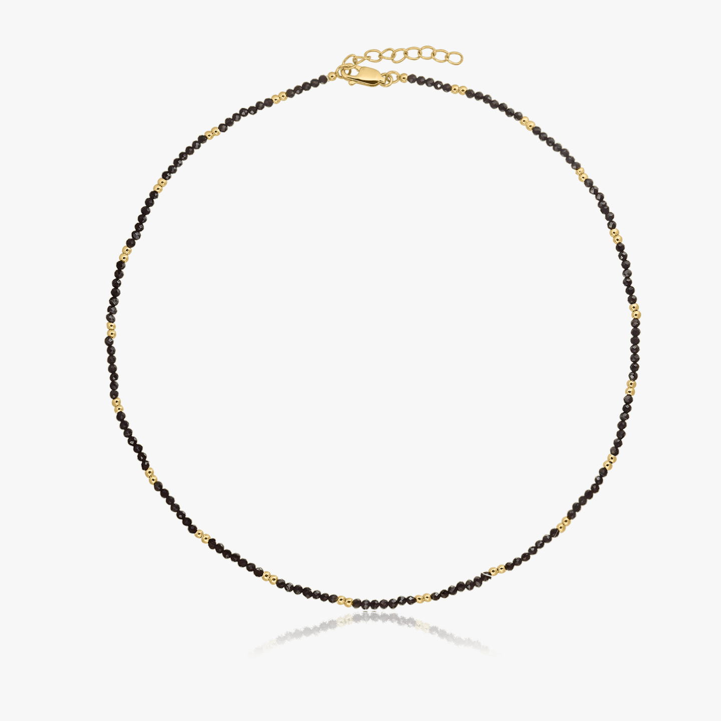 Golden SummerScape Silver Necklace – Black Spinel - Indira