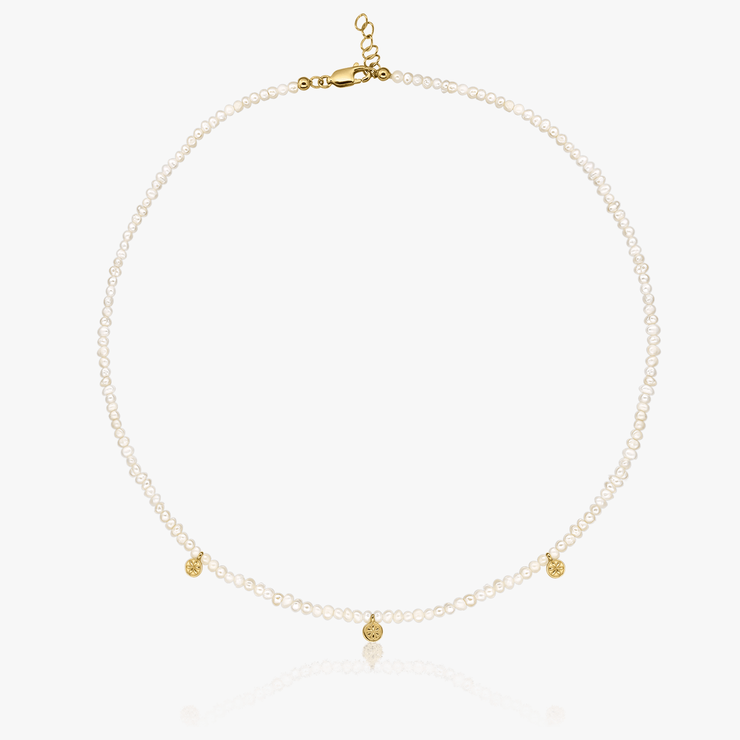 Silver Necklace Golden Venus - Natural Pearl - Indira