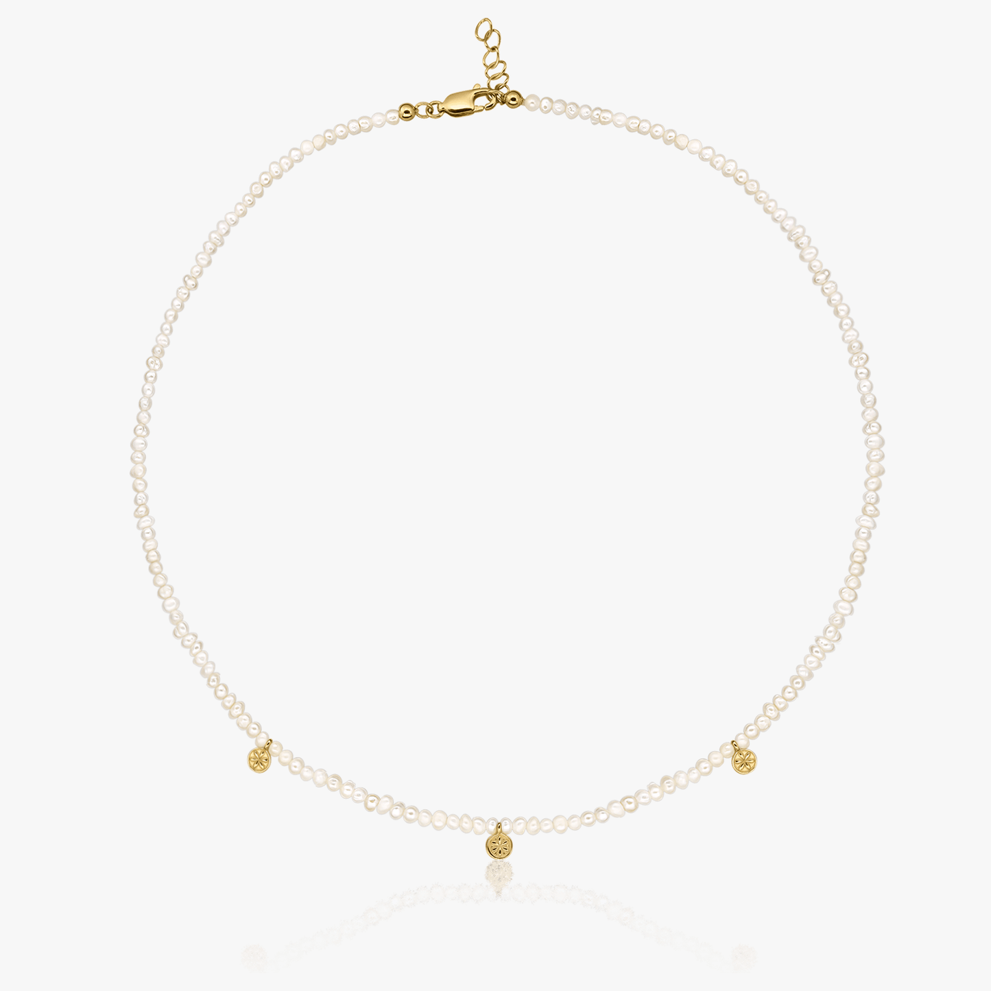 Golden Venus Silver Necklace - Natural Pearl