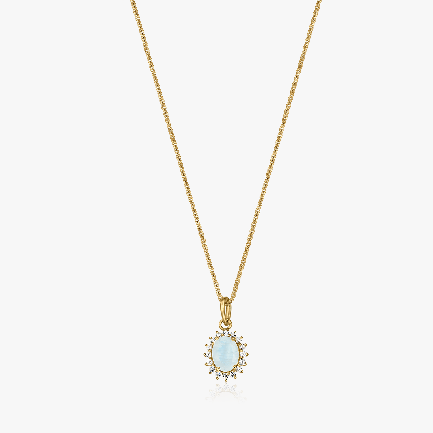 Golden Virtue Silver Necklace - Moonstone - Indira
