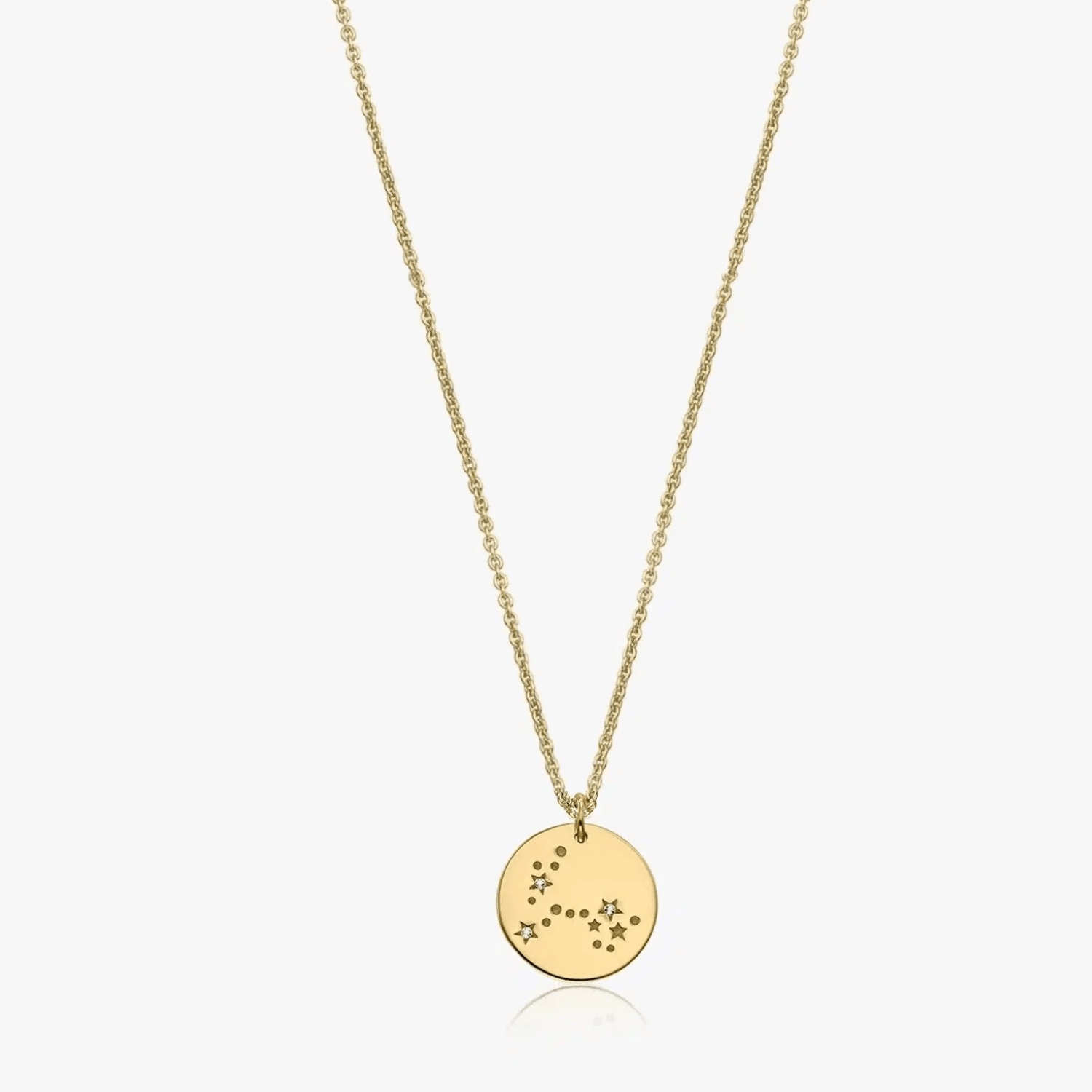 Silver necklace Golden Zodiac - Pisces