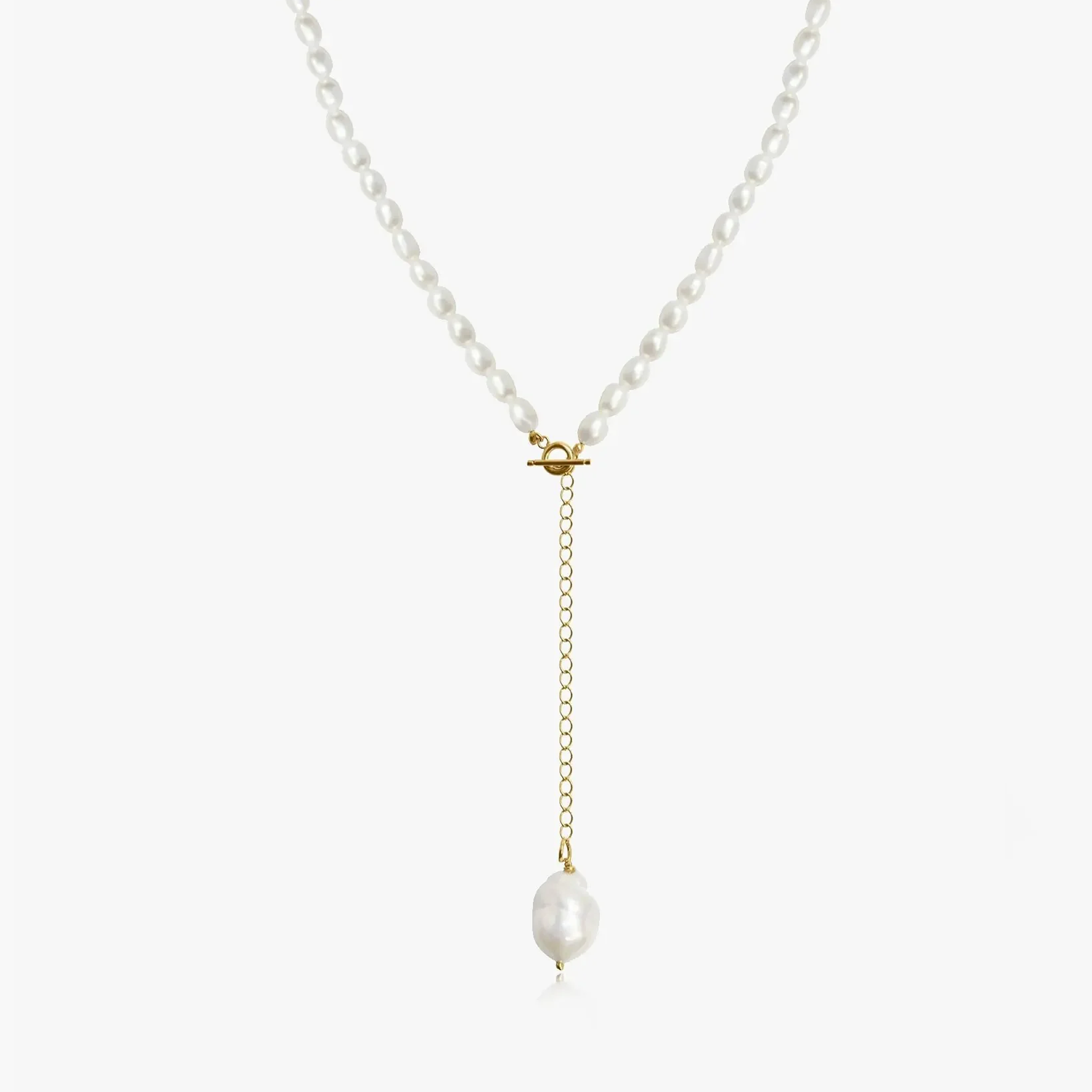 Golden Jacqueline silver necklace - Natural Pearl