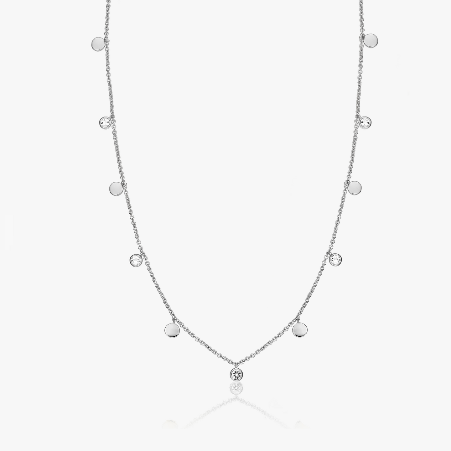 Noora Silver Necklace - White Topaz - Indira