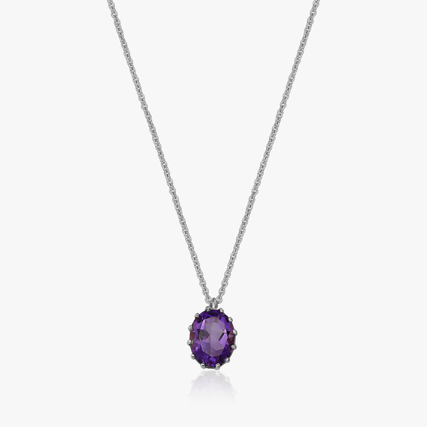 Serene Silver Necklace - Amethyst - Indira