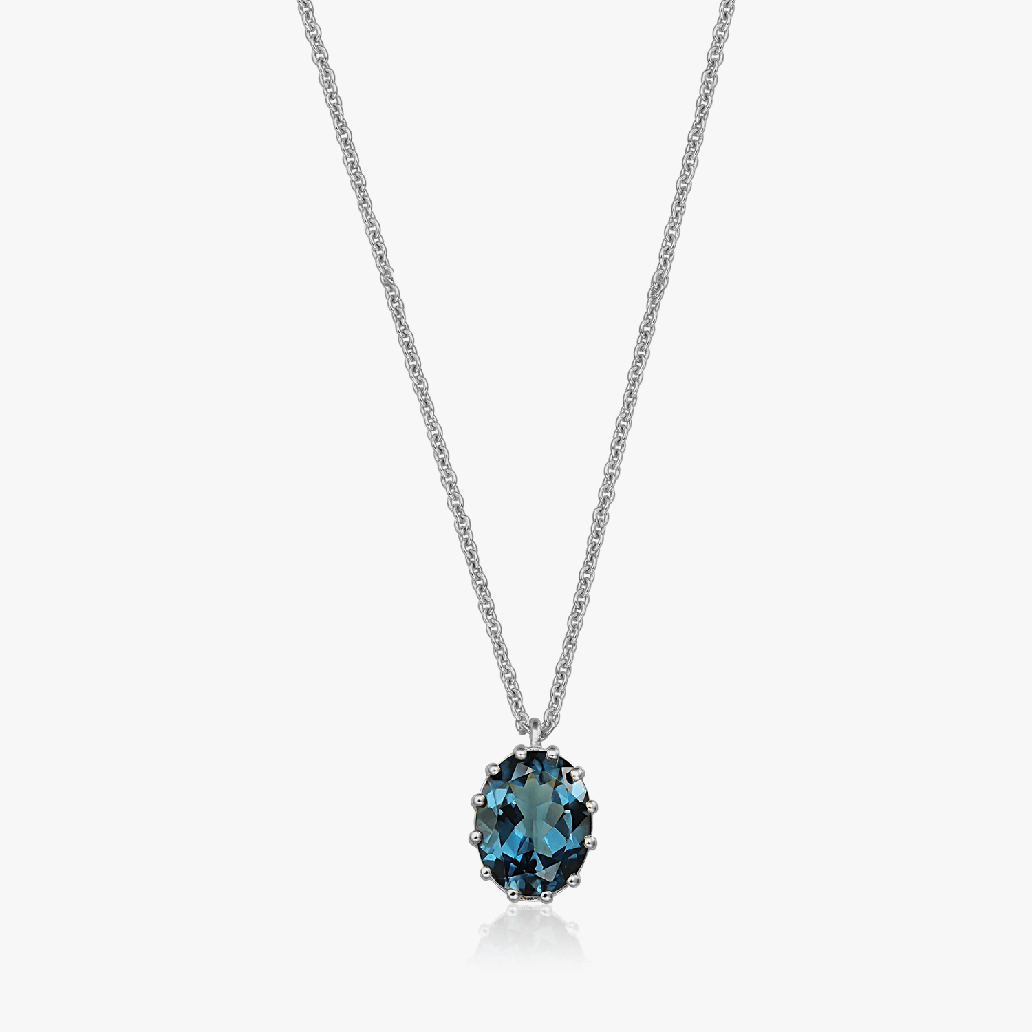 Serene silver necklace - Topaz Blue London