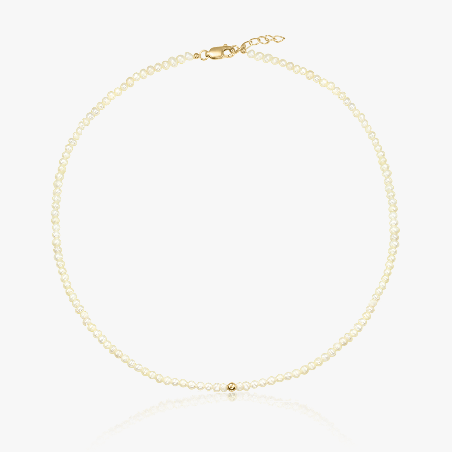 Glamor gold necklace - Natural pearls
