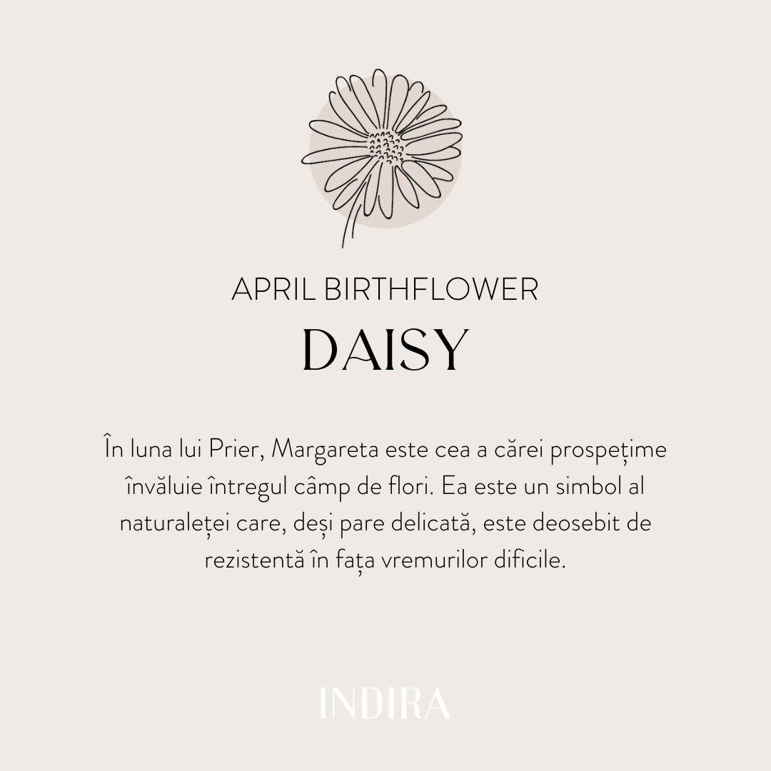Silver ring Birth Flower Golden - April Daisy