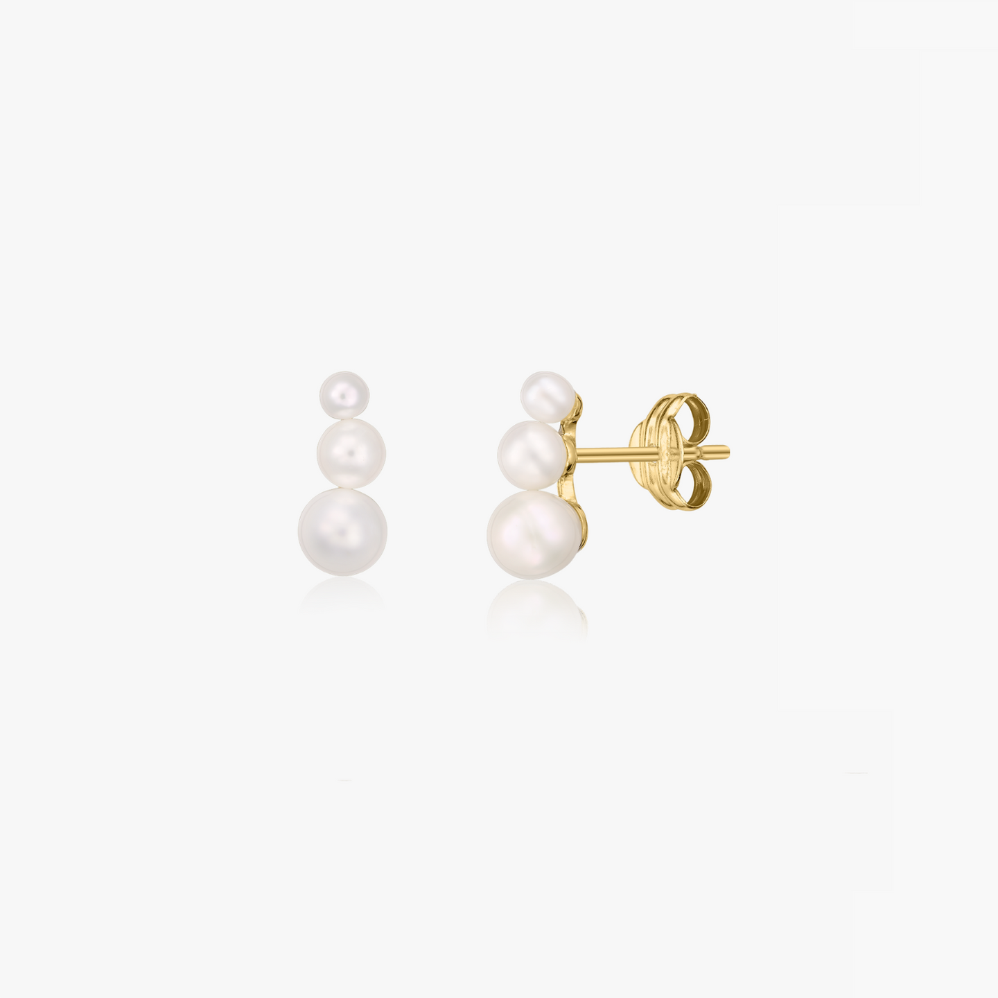 Tiny Pearls Gold Earrings - Indira