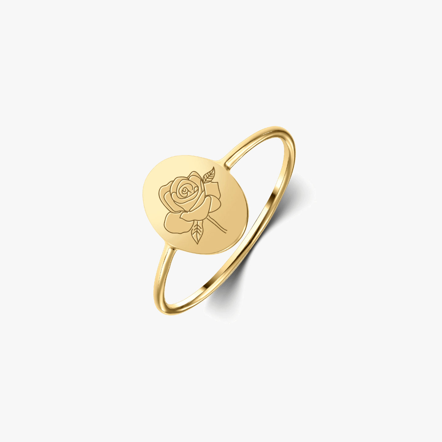 Birth Flower Golden Silver Ring - June Rose - Indira