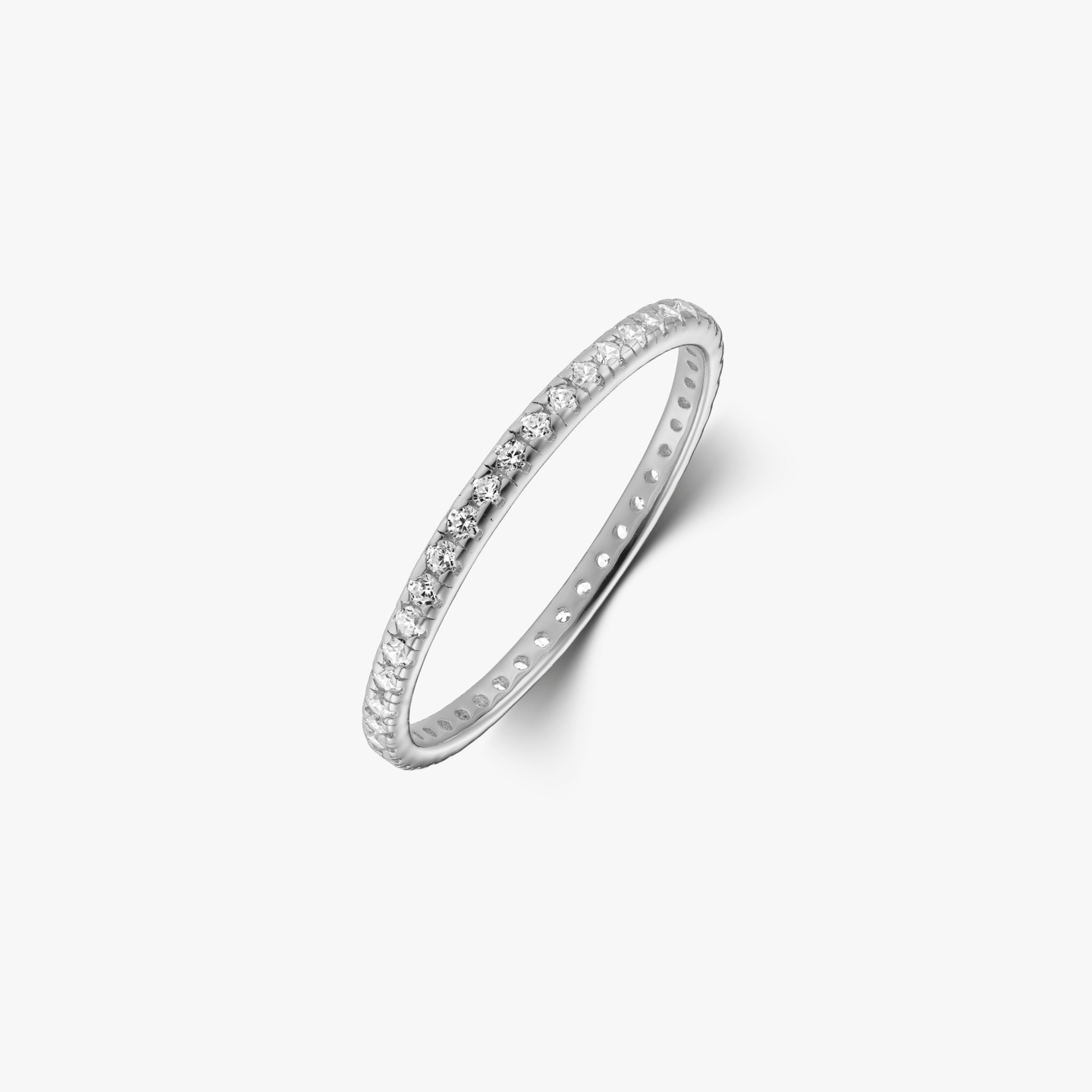 Classic Eternity Silver Ring - Zirconia - Indira