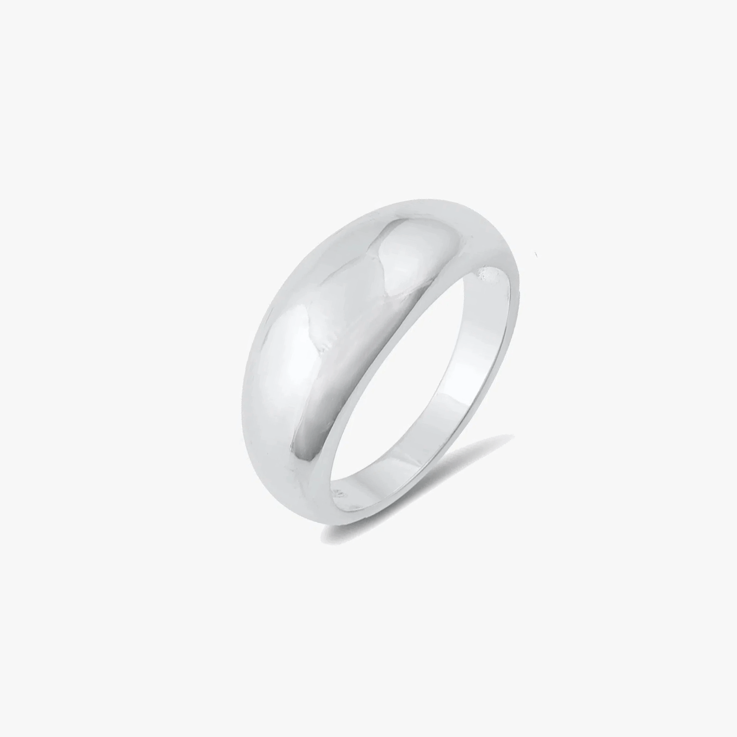 Dome silver ring