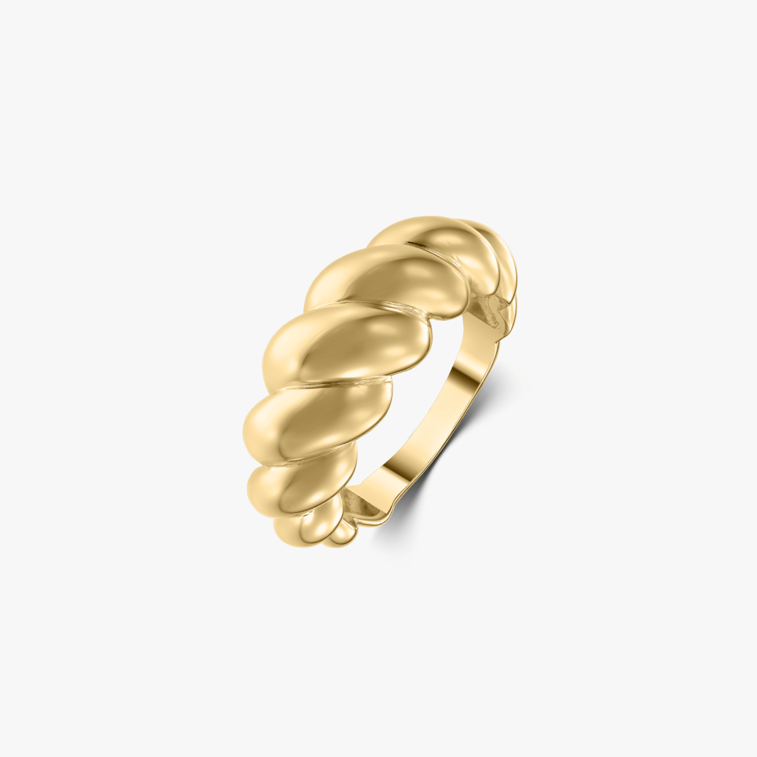 Golden Brioche silver ring
