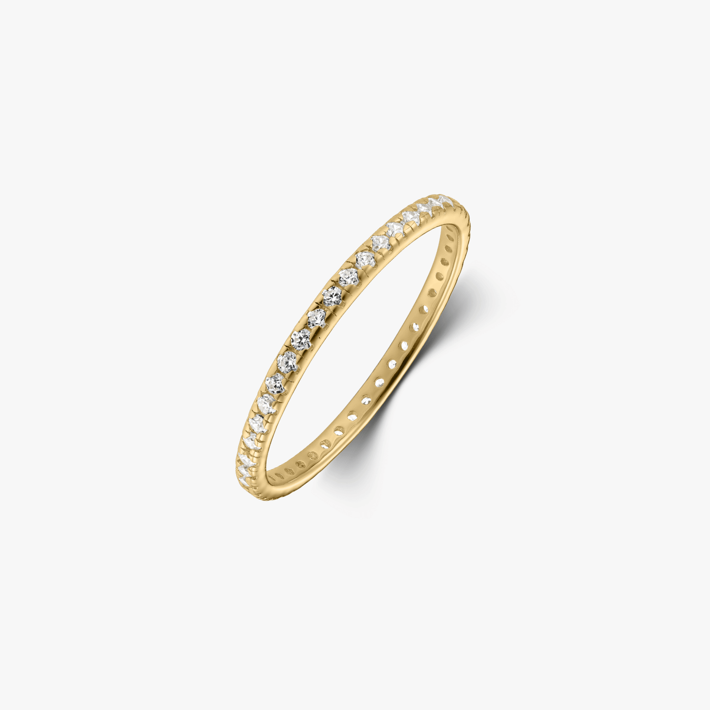 Golden Classic Eternity Silver Ring - Zirconia - Indira