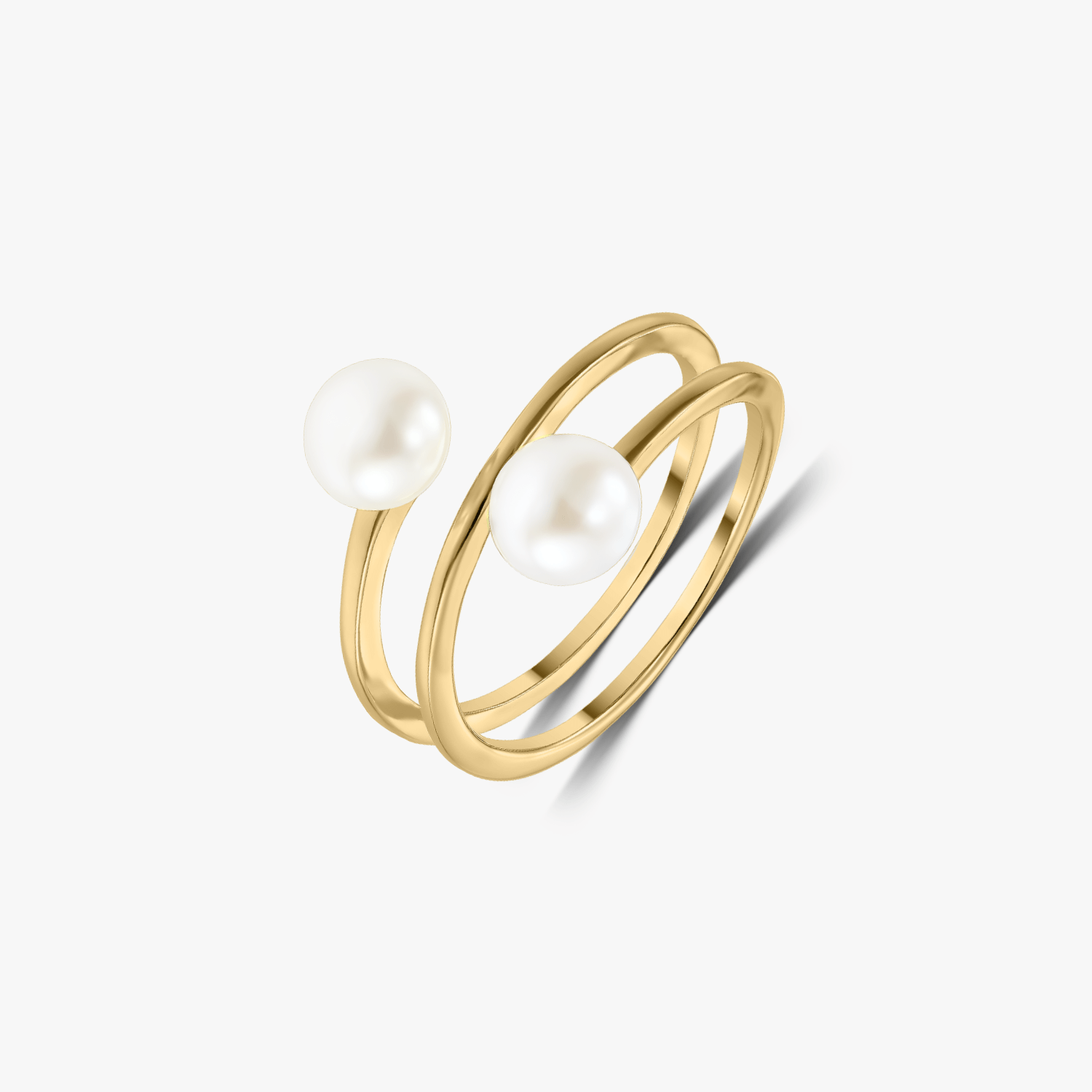 Golden Genesis silver ring - Natural pearls