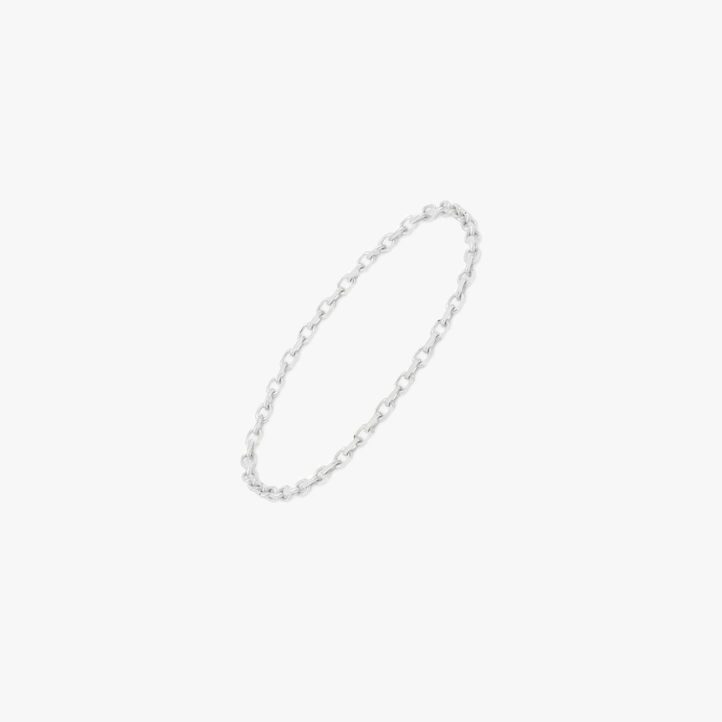 14K Gold Chain Ring - White Gold - Indira