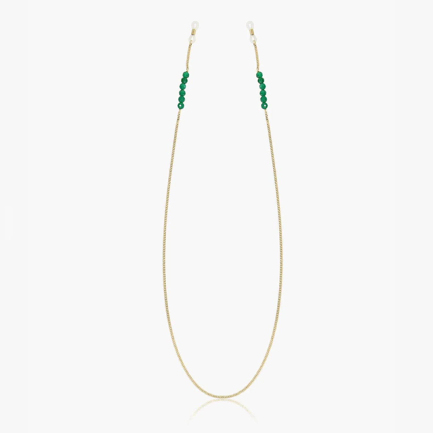 Silver chain for Coco Glasses - Green Onyx