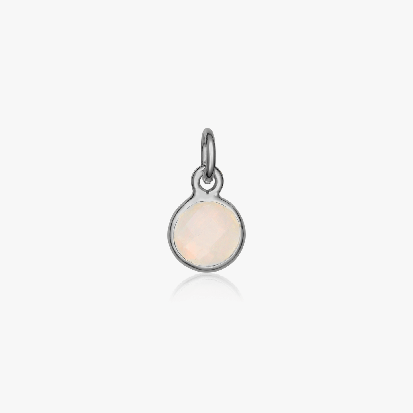 Birthstone October Silver Pendant - Opal - Indira