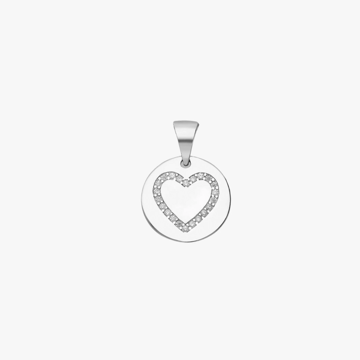Love Shape Silver Pendant - Zirconium - Indira
