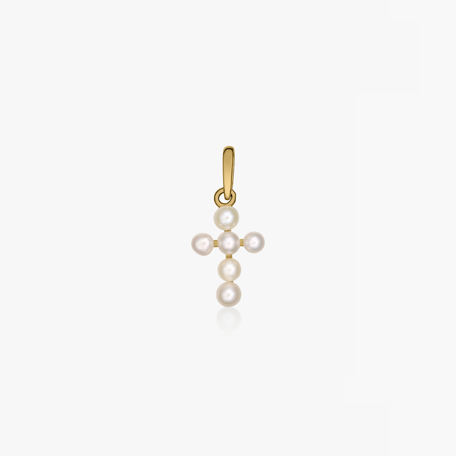 Pearl Cross gold pendant - Natural Pearls