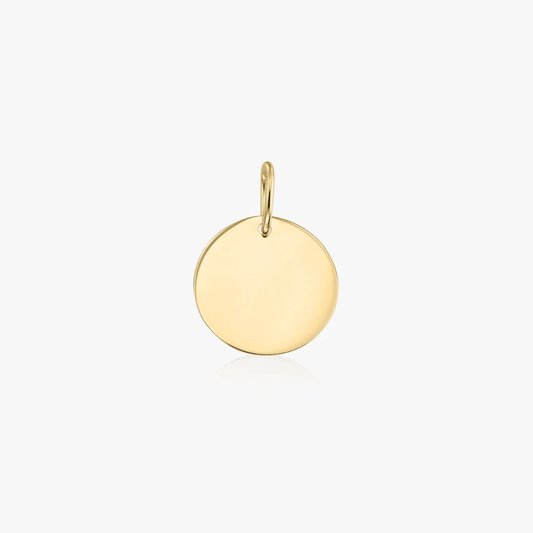 Gold Pendant Round 15 mm - engravable