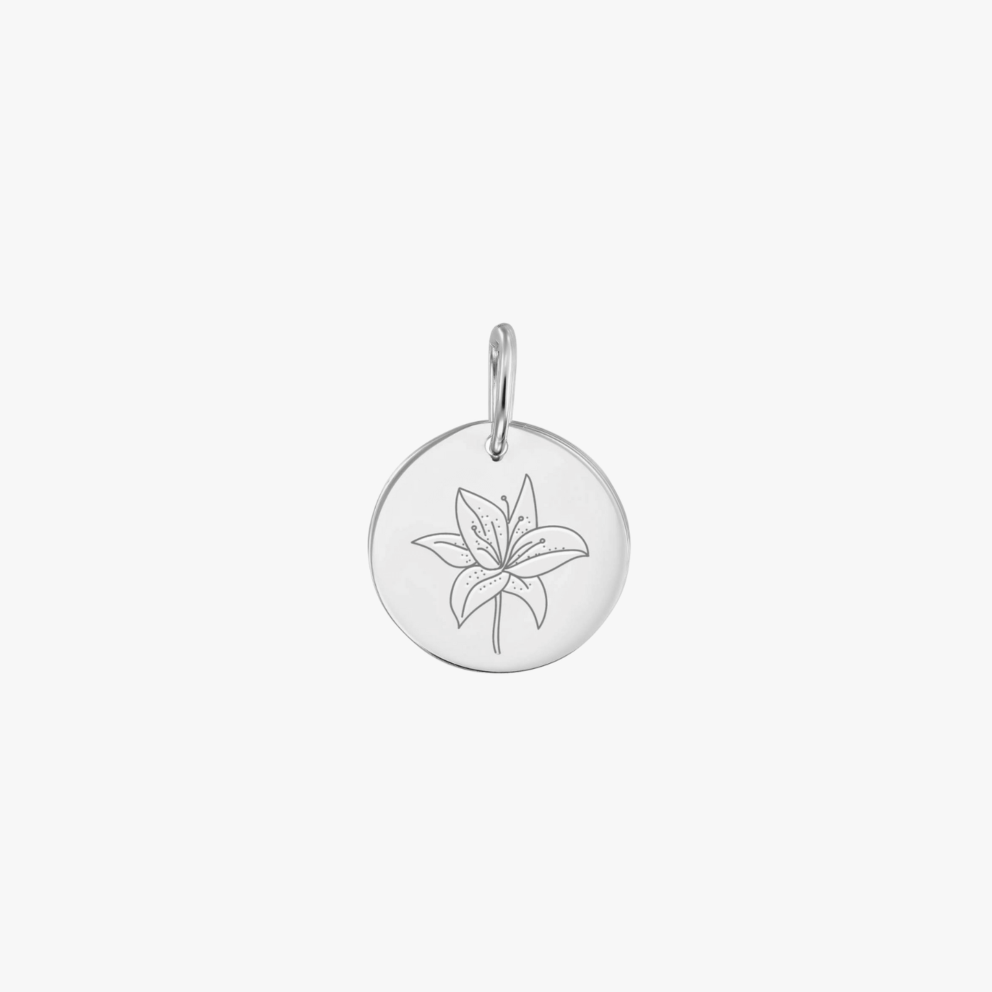 Birth Flower - May Lily white gold pendant