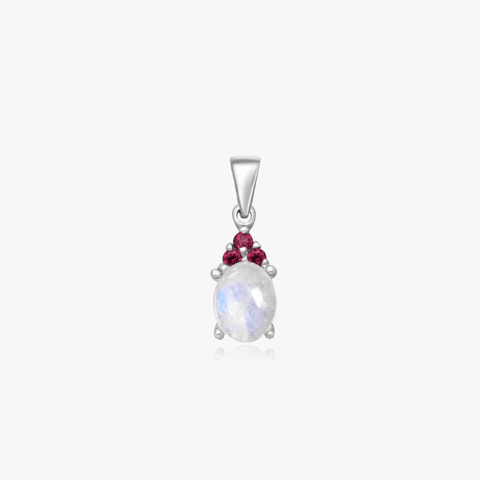 Piaf silver pendant - Moonstone Rhodolite