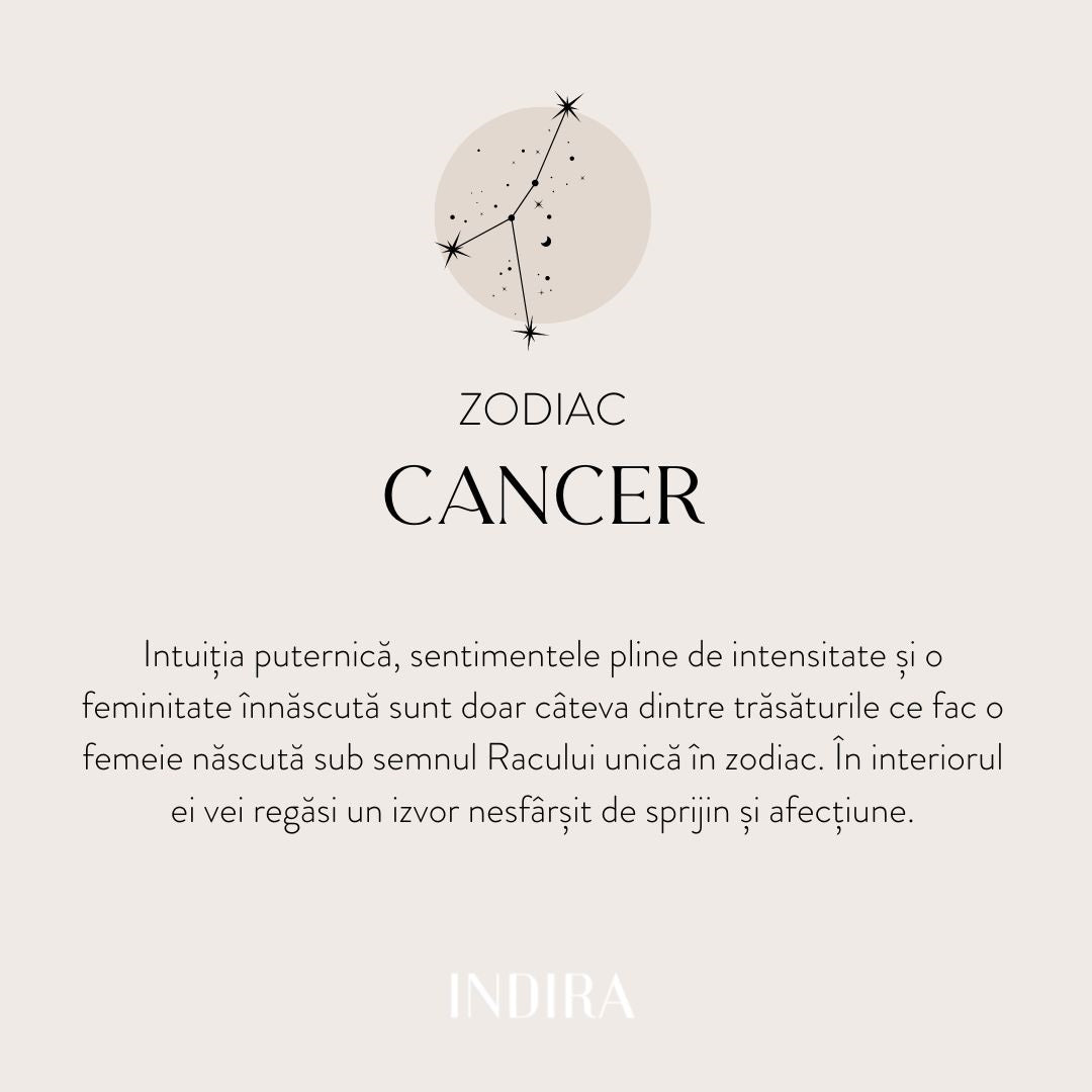 Golden Zodiac silver necklace - Cancer