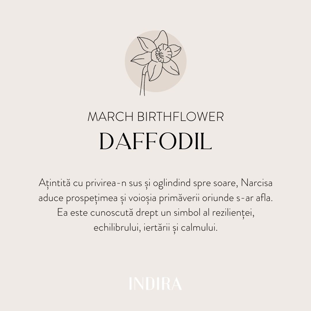 Silver BirthFlower - March Daffodil Silver Cord Bracelet