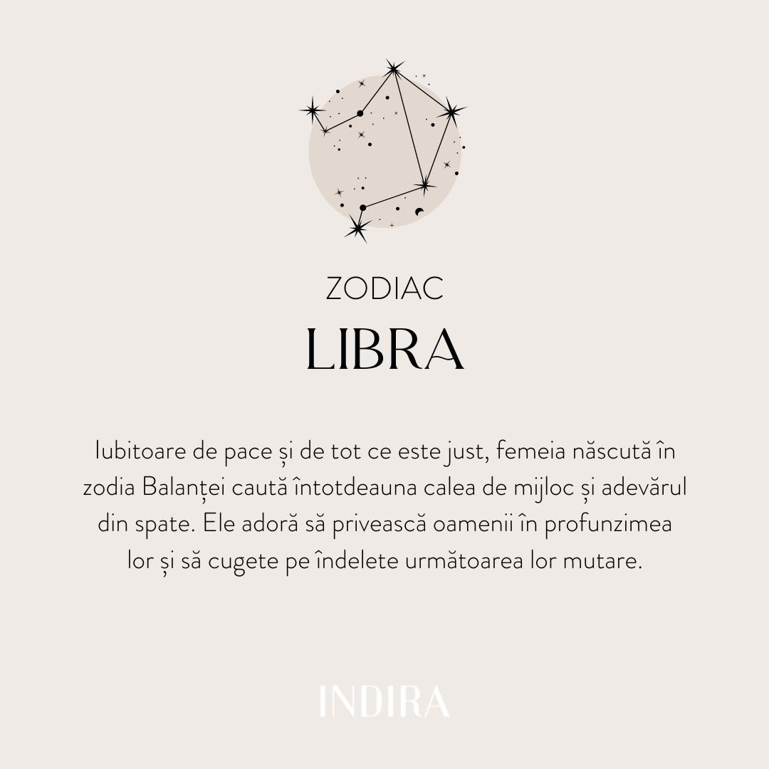 Golden Zodiac silver necklace - Libra