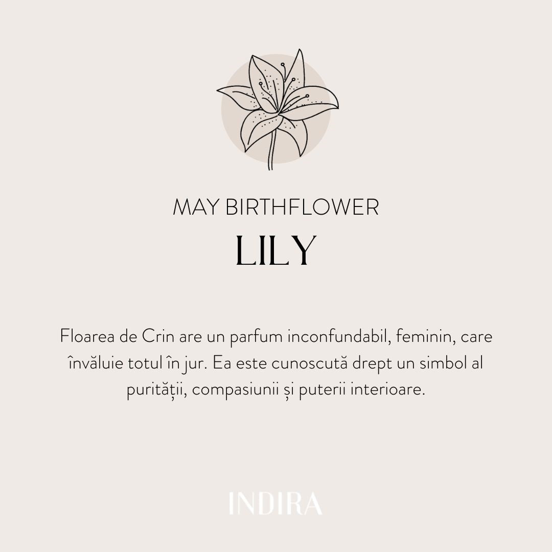 Silver ring Birth Flower - May Lily
